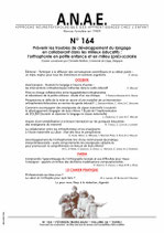 ANAE N°164 - Prévenir les troubles de développement du langage en collaborant dans les milieux educatifs