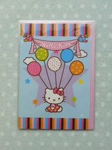Klappkarte, Glückwunschkarte, Einladungskarte, Hello Kitty, star blau