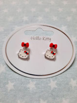 Ohrringe, Ohrstecker, Modeschmuck, Hello Kitty, ribbon rot