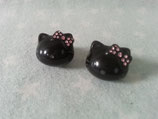 Ohrringe, Ohrstecker, Modeschmuck, Hello Kitty, black cross