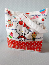 Stoffbeutel, Einkaufstasche, Tragetasche, Beutel, Hello Kitty, cherry