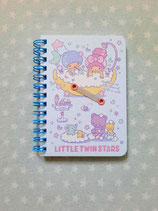 Little Twin Stars, Notizbuch, Spiralblock, Notizheft, Sanrio, smile