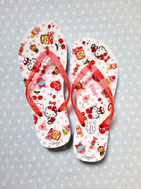 Damen Flip Flops, Hello Kitty, M cherry
