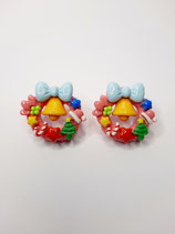 % Ohrringe, Ohrstecker, Modeschmuck, Kawaii, adventskranz rosa