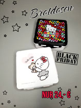 BF Brotdose, schwarz + weiß, Hello Kitty