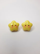 Ohrringe, Ohrstecker, Modeschmuck, Kawaii, stern gelb