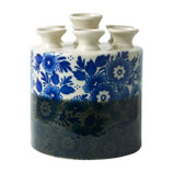 Tulpenvaas Blauw Zwart DIP DYE cilinder