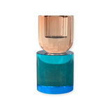 Kandelaar blue multi color crystal glass