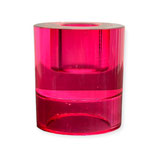 Kandelaar pink crystal glass