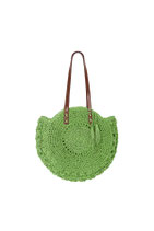 Ibiza Boho Strohtasche grün
