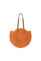 Ibiza Boho Strohtasche orange