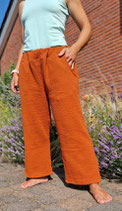 Musselinhose , Culotte  rost orange .