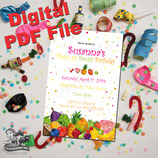 Tutti Frutti Invites  - DIGITAL PDF FILE