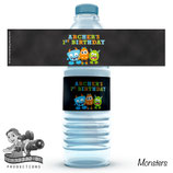 Monster Water Bottle Label