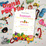 Tutti Frutti Thank You Cards - DIGITAL PDF FILE