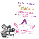 Wild One; Purple & Pink: Invites