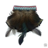 Broche: plume de dindon & poule
