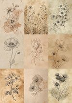 Journalkärtchen Vintage Blumen Nr. 2