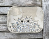Seifen Schale, Ice grau eckig- Mandala