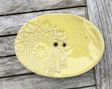 Seifen Schale oval gelb Sternm.
