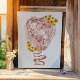 Custom 11x14 Canvas Print with added dried flowers