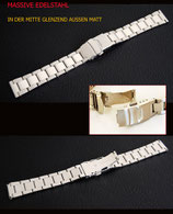 18 mm MASSIVES -EDELSTAHL UHREN ARMBAND FÜR HOCHWERTIGE UHREN