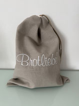 Brotsack sand -weiss mit kleinen sandfarbigen Herzen