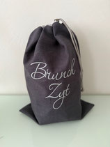 Brotsack BrunchZyt anthrazit-hellgrau mit kleine Blümchen