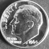 ルーズベルト銀貨　西暦1964年
