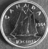 カナダ銀貨　西暦1954年