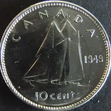 カナダ銀貨　西暦1949年