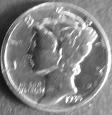 マーキュリー10セント銀貨   西暦1935年