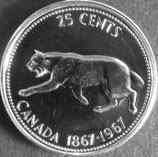 カナダ銀貨　西暦1967年