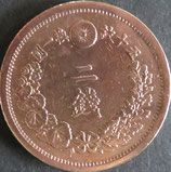 2銭銅貨　明治14年