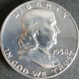 フランクリン50セント銀貨　西暦1958年