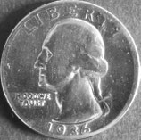 ワシントン銀貨　西暦1936年