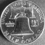 ベンジャミン・フランクリン１／２ドル銀貨　西暦1958年
