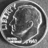 ルーズベルト銀貨　西暦1963年