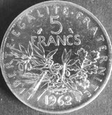 フランス銀貨　西暦1962年