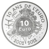 10 euros argent Semeuse 10 ans de l'euro 2012