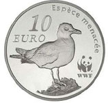 10 euros argent Le goeland d'Audouin WWF 2011