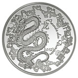 10 euros argent Année du dragon 2012