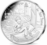 10 euros argent Petit prince fait de la voile