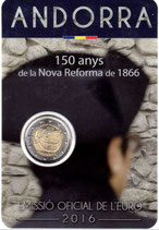 2€ Andorre BU 150 ans de la nouvelle réforme de 1866 - 2016