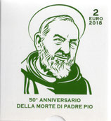 2€ Vatican BE Padre Pio - 2018
