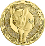 50 euros Année du cochon 2019 en or 1/4 oz