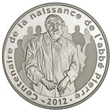 10 euros argent Abbé Pierre 2012