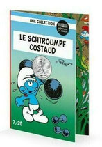 10 euros argent Le Schtroumpf costaud