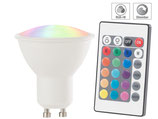 LED-Spot GU10, RGB & warmweiß, 4 Watt, 300 Lumen, A+, Fernbedienung
