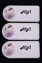 Étiquettes à personnaliser - modèle fleurs et abeilles 500 gr
